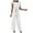 White, variant on Odeerbi Jumpsuit for Womens Trendy Summer Solid 2025 Casual Ruffle Short Sleeve Suspender Jumpsuit Hot Pink