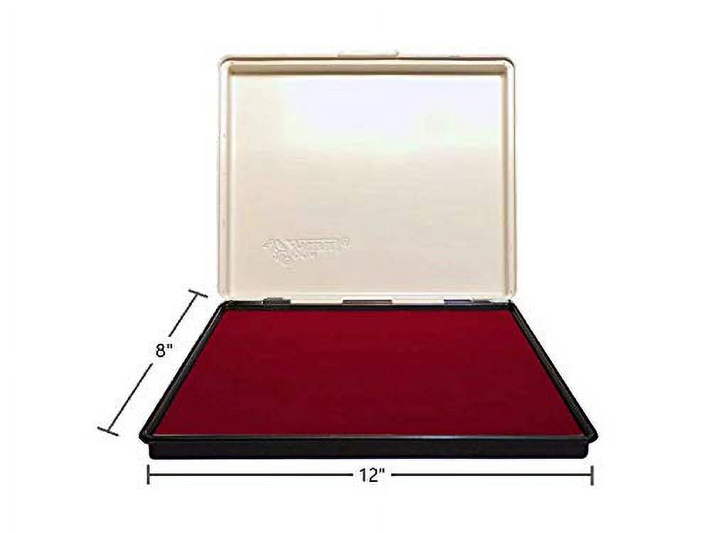 Infusion 8" x 12" Extra Large Industrial Stamp Ink Pad, Your Go to Large Stamp Ink Pad for Bright Color, Even Coverage and Durability, Red Stamp Pad