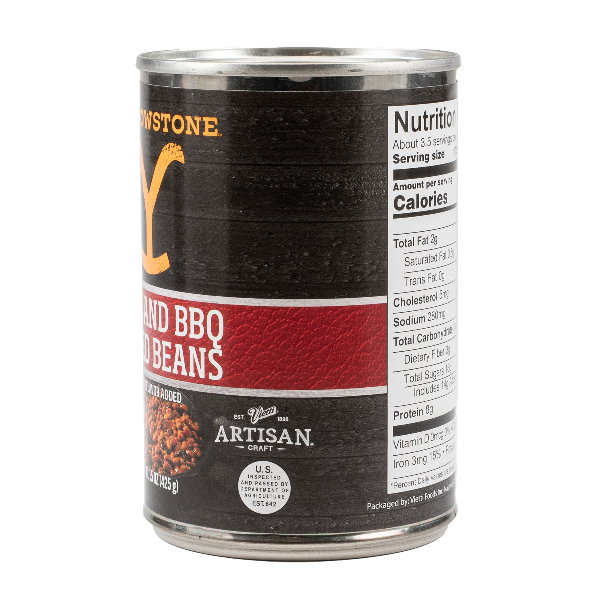 (4 pack) Yellowstone Brand Beef and Baked Beans in Barbeque Sauce, 15 oz. Can. Canned Beans. No Added MSG. Allergen Contained Is Soy.