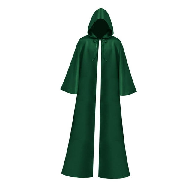 Cape à Capuche d'Halloween, Robe Gothique Sorcier, Longue Cape à Capuche pour Performance en Club