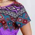 thumbnail image 4 of Birdeem Blouses pour Femmes Grande Taille d'Été Décontractée Imprimée Col Rond Manches Courtes, 4 of 12