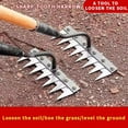 thumbnail image 5 of Heavy Duty Carbon Steel Garden Weeding Rake with 8 Teeth for Sturdy Weed Removal & Soil Aeration - Ergonomic Handle Design., 5 of 9