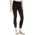 thumbnail image 1 of Max Studio London Jeans Courts à Lacets pour Femmes, Noir, 26, 1 of 1