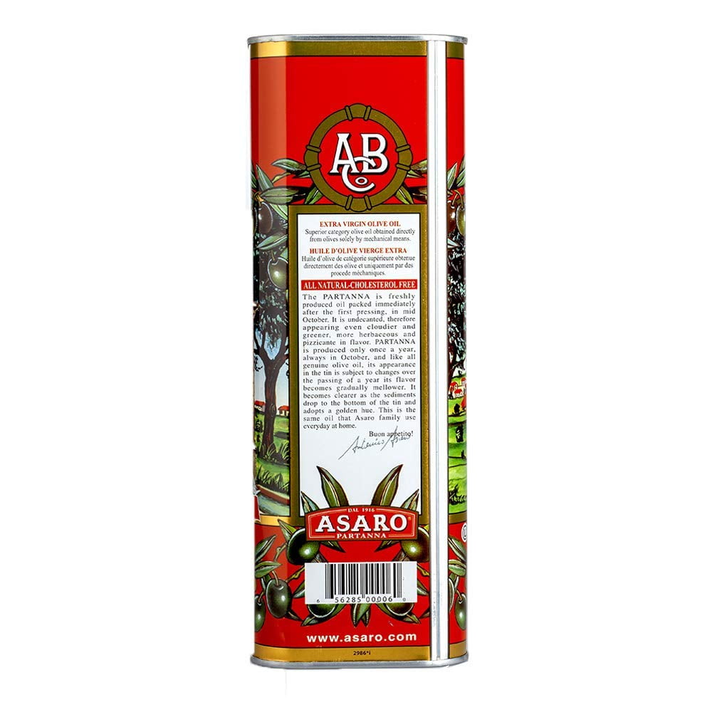 Partanna Robust Extra Virgin Olive Oil - Premium 100% Castelvetrano Oil - High Polyphenol - First Cold Pressed - Early Harvest in Sicily - Award Winning Italian EVOO -Monovarietal -101 fl oz (3L) Tin