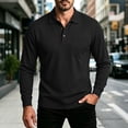 thumbnail image 2 of Rvasteizo Mens Collared Shirts Solid Casual Long Sleeve Collared Button Up Pocket Top for Fall Winter Daily L, 2 of 5