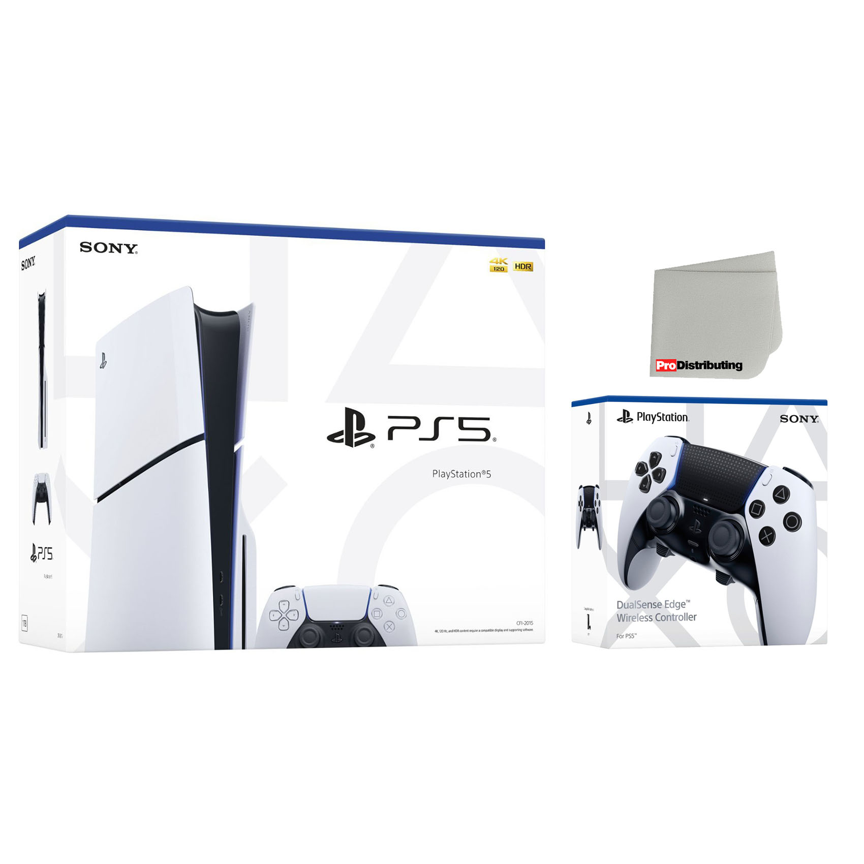 Sony PlayStation 5 Slim Disc PS5 Video Game Console with Extra Edge Controller