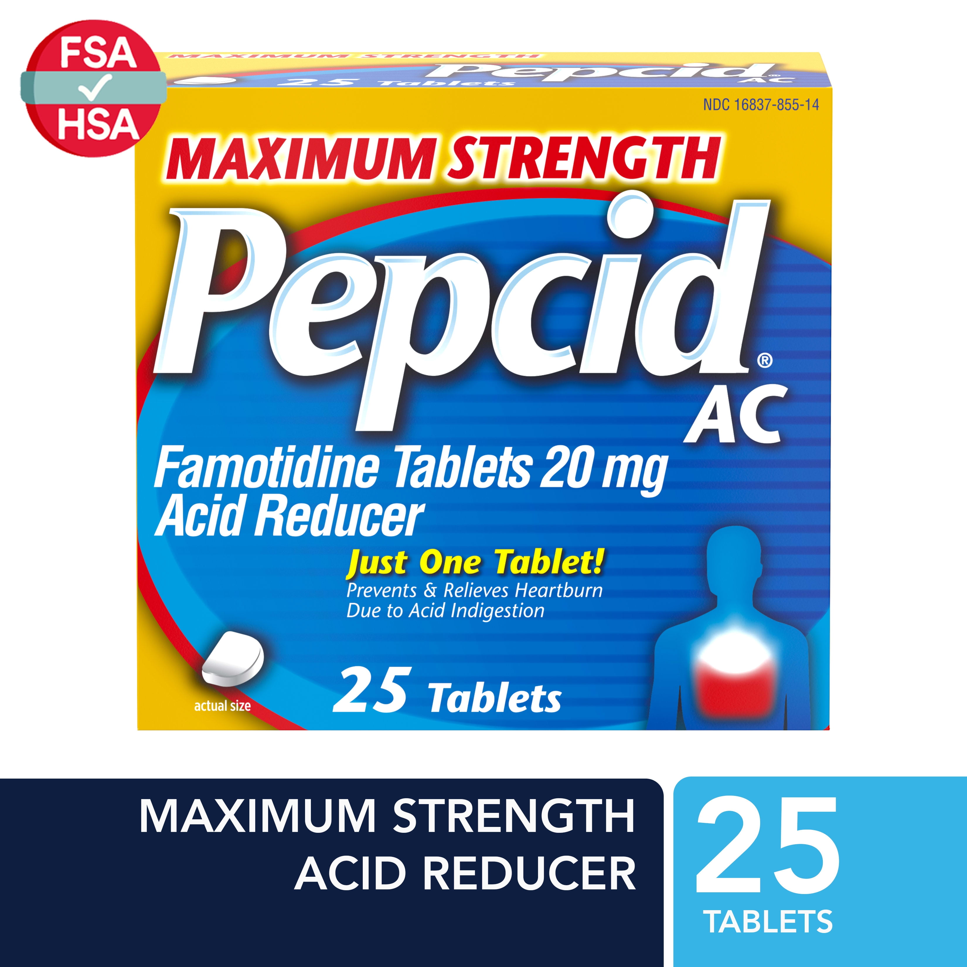 Pepcid AC Maximum Strength for Heartburn Prevention & Relief, 25 ct