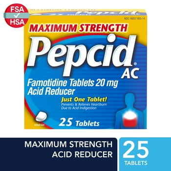 Pepcid AC Maximum Strength for Heartburn Prevention & , 25 ct