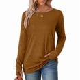 thumbnail image 5 of Ronuti Long Sleeve Shirts for Women Tunic Tops Thumb Hole Oversized Tshirts Fall Outfits, 5 of 8