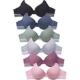 thumbnail image 1 of 247 Frenzy 24F-BR4531P-36C Women Essentials Mamia Full Coverage Solid Cotton Blend Bras with Triple Hook & Wide Straps, Assorted Color - Size 36C - Pack of 6, 1 of 1