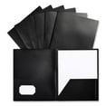thumbnail image 3 of Universal UNV20540 100-Sheet Capacity 11 in. x 8.5 in. 2-Pocket Plastic Folders - Black (10/Pack), 3 of 4