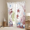 thumbnail image 3 of Feelyou Brown Sea Turtle Curtains Pack of 2 (42x84 Each) for Kids, Underwater World Curtains Blackout, Cartoon Sealife Theme Bedroom Curtains, Living Room Curtains Decor, 3 of 6