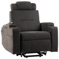 thumbnail image 6 of Lift Chairs Recliners for Elderly, Single Recliner with Heat and Massage, Upholstered Sofa Chair with Side Pockets and Cup Holders, Home Recliner Armchair with Extra-wide Seat, Dark Brown, 6 of 7