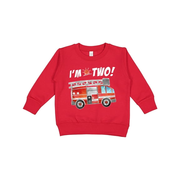 Inktastic I'm 2 Fire Truck 2nd Birthday Toddler Sweatshirt