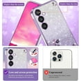 thumbnail image 3 of Phone Case for Samsung Galaxy S23 FE Case Clear Glitter Sparkle Aesthetic Samsung S23 FE Case Silicone Soft Flower Transparent Shockproof Cover Purple Slim (Purple), 3 of 14