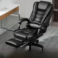 thumbnail image 1 of Tall Comfortable Black Office Chair Recliner Luxury Leather High Modern Office Chair Gaming Room Silla De Oficina Furniture My Lux Decor Round, 1 of 9