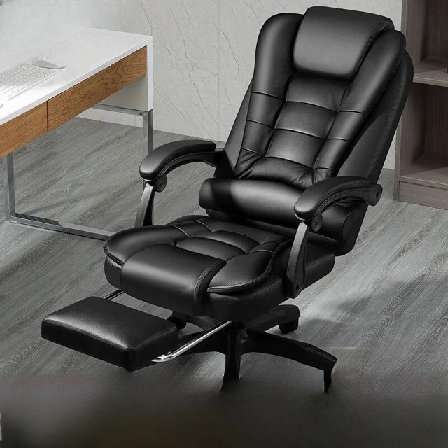 Tall Comfortable Black Office Chair Recliner Luxury Leather High Modern Office Chair Gaming Room Silla De Oficina Furniture My Lux Decor Round