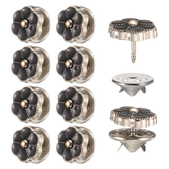 10 Conjuntos de Botones de Perlas, Botones de Perlas de 11.5 mm Sin Coser, Broches Desmontables para Ropa, Abrigos, Blusas (Blanco)