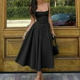 thumbnail image 4 of Women Sleeveless Sling Long Dress Summer Solid Color Backless A Line Bandage Dress, 4 of 6