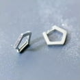 thumbnail image 6 of QQTDFG Geometric Hexagon 925 Sterling Silver CZ Huggie Hoop Earrings A1873-A - no stone, 6 of 9