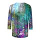 thumbnail image 5 of ICHUANYI Clearance Women's Fashion Printed T-shirt 3/4 Sleeves Blouse Round Neck Casual Tops(Sky Blue, M) ICHUANYI WER2023080807475, 5 of 5