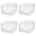 thumbnail image 1 of Sterilite 27 Quart Clear & White Plastic Storage Bin with One Drawer, 16 Pack, 1 of 9