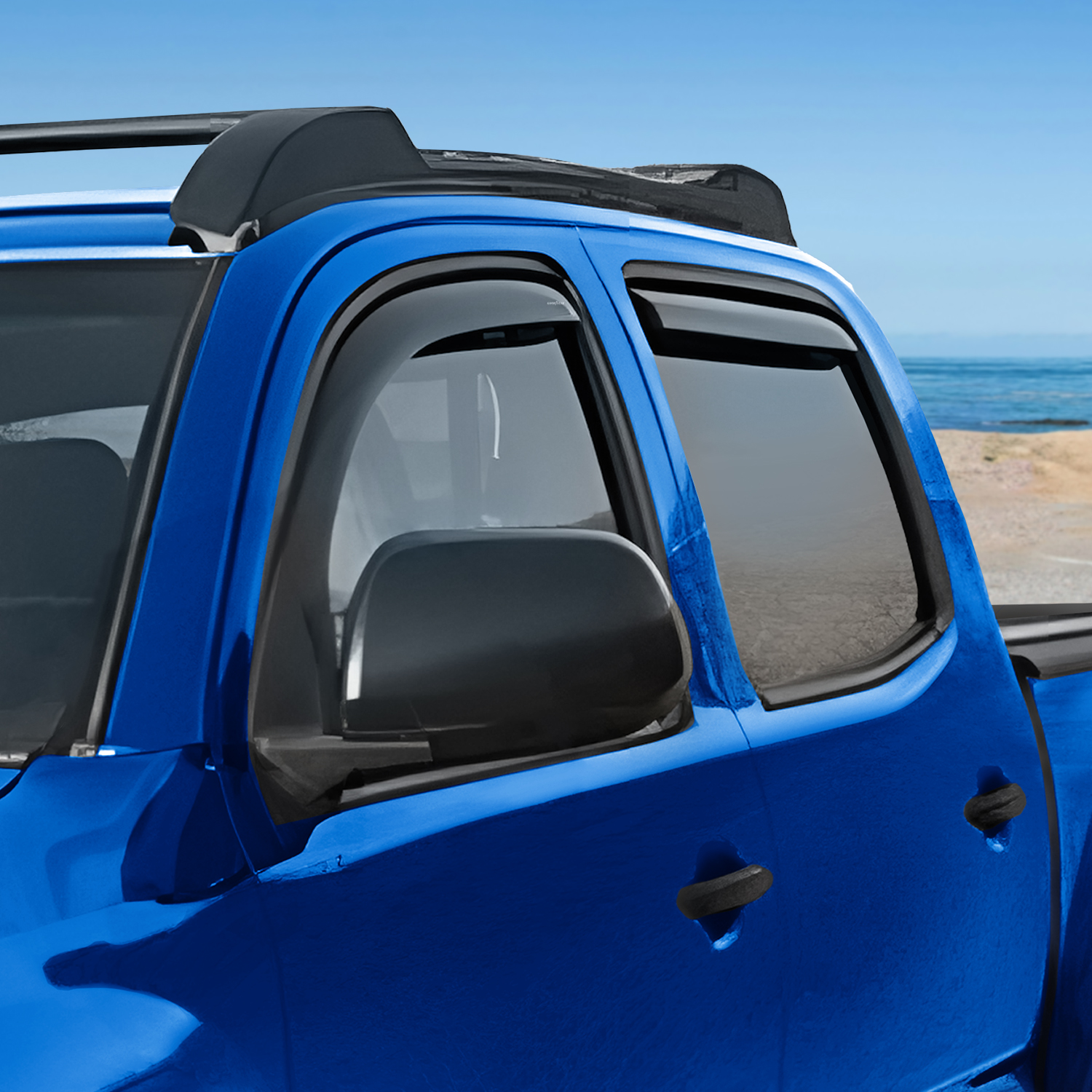 Goodyear Shatterproof in-Channel Window Deflectors for Trucks Toyota Tacoma 2005-2015 Double Cab, Rain Guards, Window Visors, Vent Deflector, Truck Accessories, 4pcs- GY003444