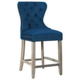 thumbnail image 6 of WestinTrends Wordford 24" Tufted Velvet Counter Stool (Set of 2), Antique Gray/ Royal Blue, 6 of 11