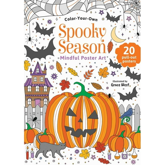 Mindful Poster Art Spooky Season: Color-Your-Own Mindful Poster Art, (Paperback)