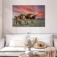 thumbnail image 2 of Elephant Stock Three Texas Longhorns Wall Art - Horizontal Canvas Wall Art - Bedroom Wall Decor - Animal Canvas - Gray And Brown Decor - 45" x 30", 2 of 8
