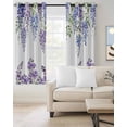 thumbnail image 2 of Purple Weeping Flowers Kitchen Curtains Spring Floral Elegant Pastoral Cafe Short Curtains for Bathroom Blackout Window Curtain Grommet Small Window Treatment Drapes for Bedroom Living Room 42"x45"x2, 2 of 9