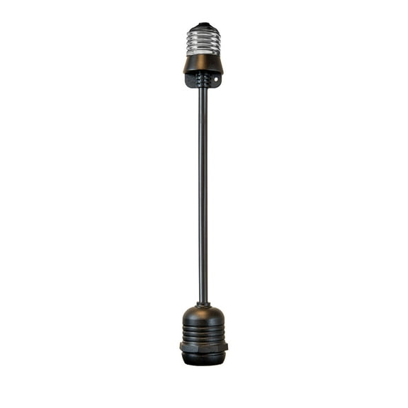 Novelty Lights E26 Medium Base Socket Extenders 6" Drop, Commercial Outdoor Lighting for Backyard, Patio, Cafe, 1 Socket Black Wire