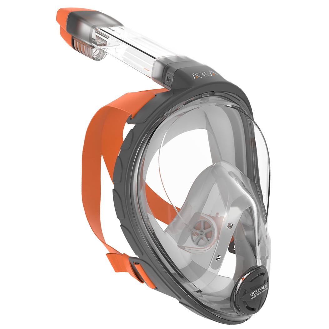 Ocean Reef Aria Grey Anti-Fog Snorkel Snorkeling Full Face Mask Scuba Diving New 