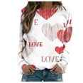 thumbnail image 1 of Chandail Mince Imprimé Décontracté pour Femmes de la Saint-Valentin à Manches Longues à Col Rond/chemise, 1 of 1