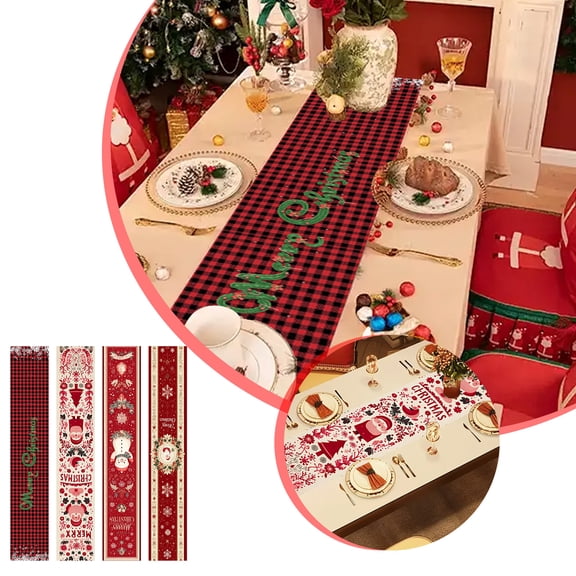 FastXmas Watercolor Red Christmas Table Runner, Christmas Kitchen Dining Table Decoration Seasonal Table Runner Winter Xmas Party Decoration for Holiday Indoor Home Kitchen Decor 13 x 72 Inch