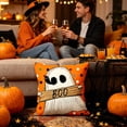 thumbnail image 5 of PiGOGI Halloween Ghost Pumpkin Pillow Covers Digital Print Throw Pillow Cases Festive Cushion Covers Soft Home Decor for Sofa Bedroom, 5 of 7