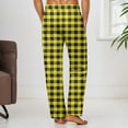 thumbnail image 4 of Men's Lightweight Pajama Pants Soft Lounge Sleep Joggers Adjustable Drawstring & Pockets All-Season Sleepwear Woven Sleepwear Pants Mulit Colors/Patterns (a-Yellow, L), 4 of 6