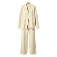thumbnail image 4 of Zormilly Sweatsuits Women 2 Piece Outfit Button Down Jackets Straight Leg Sweatpants Fall Outfit Sets with Pockets, S-2XL, 4 of 5