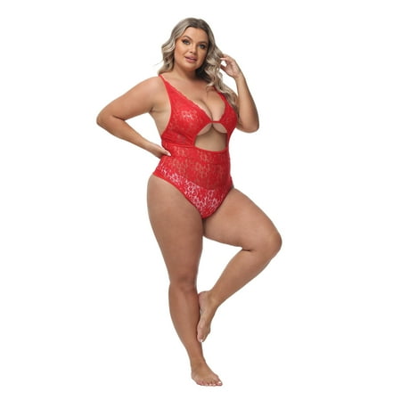 

Koerim Womens Plus Size Sexy Lace One Piece Strapless Underwear