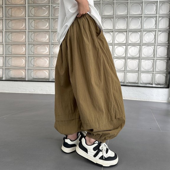 Kids Cargo Pants Casual Lightweight Baggy Cargo Pants Streetwear Pants Brown Pants for Boys, Size 5-16 Years