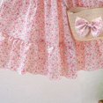 thumbnail image 7 of GYRATEDREAM Toddler Girls Floral Dress Square Neck Puff Sleeve A-Line Smocked Dress with Bag Toddler Girls Summer Dress 2-9 Years, 7 of 7