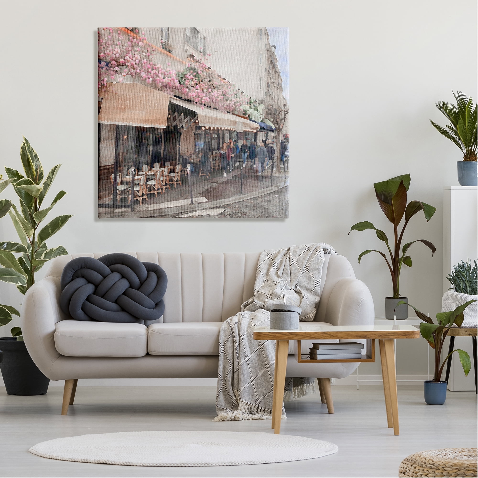 Stupell Industries Parisian City Street Travel & Places Painting Gallery Wrapped Canvas Print Wall Art, 36 x 36