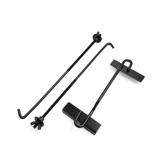 Unique Bargains Black Adjustable Battery Hold Down Bolts Clamp Bracket Holder for Auto Car