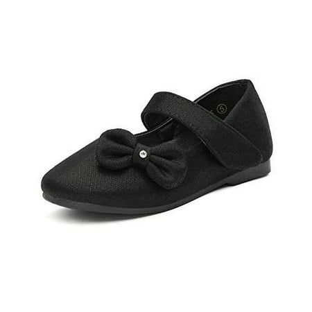 

Dream Pairs Toddler Girls Kids Bow-knot Mary Jane shoes Dress Flat Shoes ANGEL-5 BLACK/SUEDE Size 9
