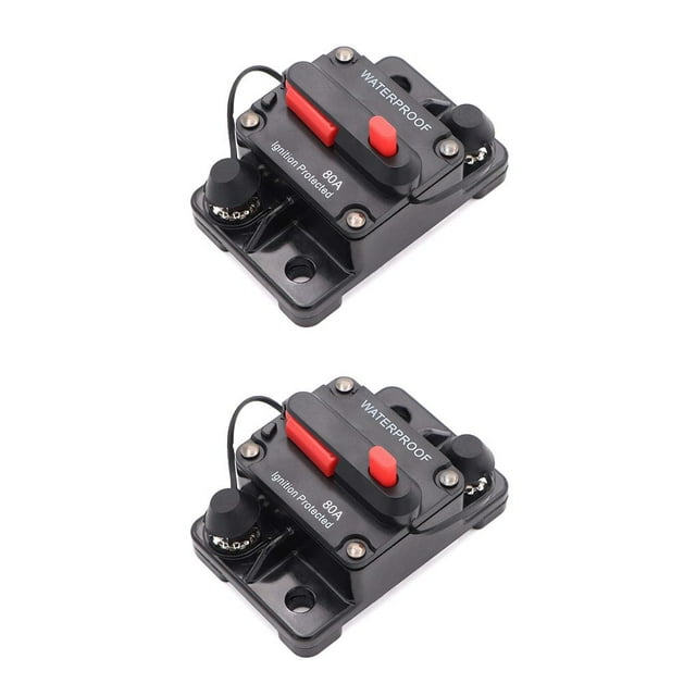 Wisewang Circuit Breaker Professional Spare Parts Auto Battery Boat Car Circuits Breaking Device Manual Resetting Equipment 80A 2Set