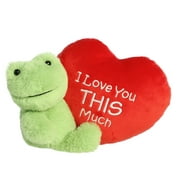 Aurora - Small Green Valentine - I Love You This Much 9" Frog - Heartwarming Stuffed Animal