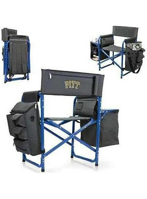 Picnic Time 807-00-639-504-0 University of Pittsburgh Panthers Digital Print Fusion Chair, Dark Grey & Blue