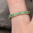 thumbnail image 5 of 2Ct Round Cut Green Emerald Wedding Women's Stackable Band Ring 14K Yellow Gold Plated, 5 of 5