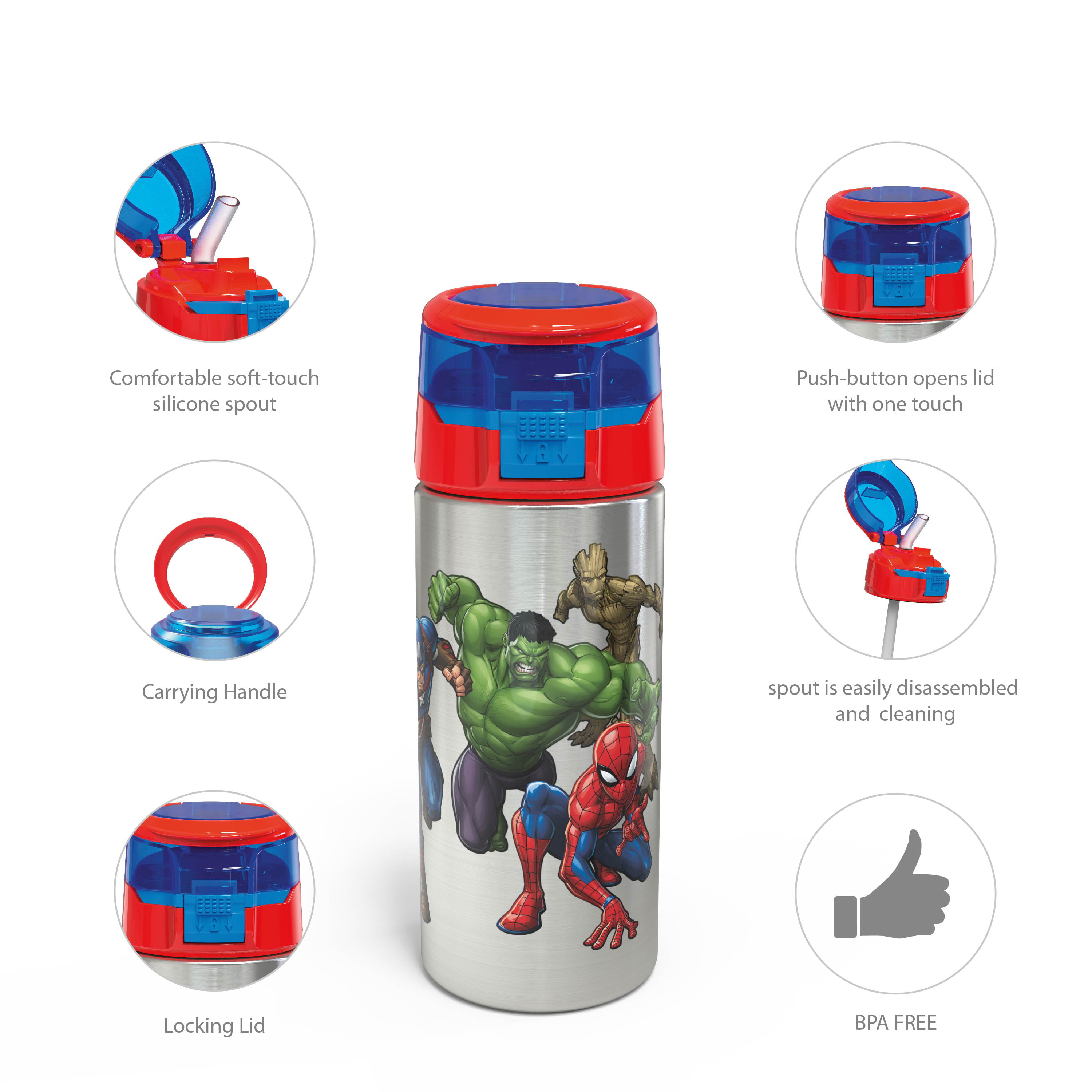 Simple Modern Spiderman Kids Water Bottle with Straw Lid | Marvel Insulated  Stainless Steel Reusable Tumbler Gifts for School, Toddlers, Boys | Summit
