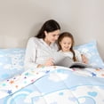 thumbnail image 4 of Feelyou Love Heart Letter B Bedding Comforter Set, Rainbow Moon King Bedding Sets for Kids Girls, Blue, Colorful Stars Reversible, 7-Piece, 4 of 7